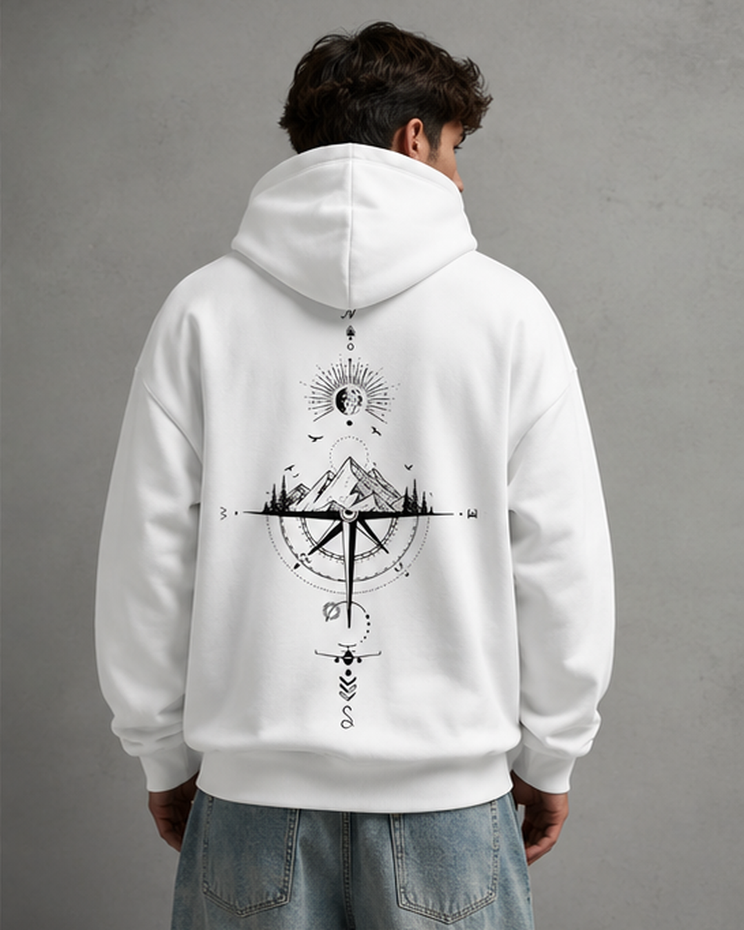 Men's Oversized Graphic Hoodie - Front & Back Print