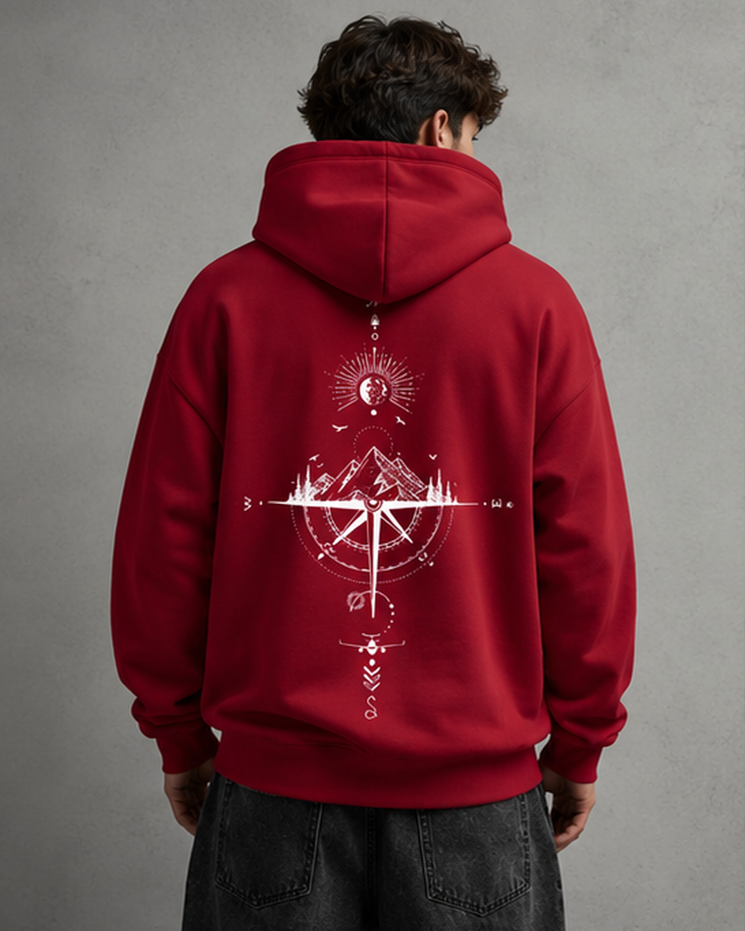 Men's Oversized Graphic Hoodie - Front & Back Print