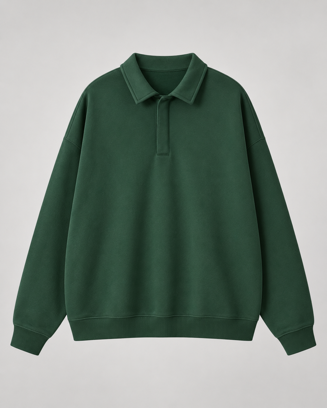 Men's Oversized Polo Sweatshirt Dropped Shoulder