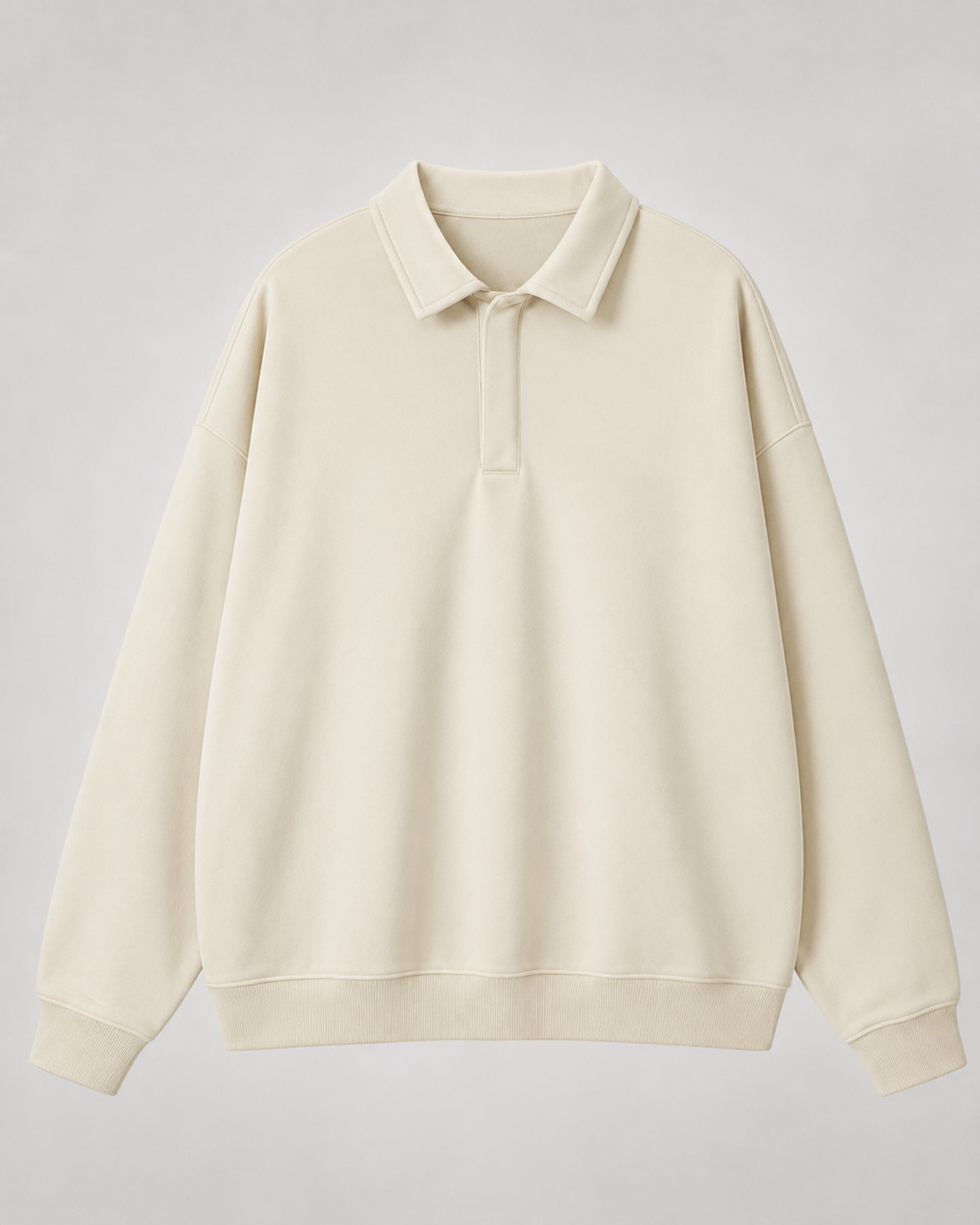 Men's Oversized Polo Sweatshirt Dropped Shoulder
