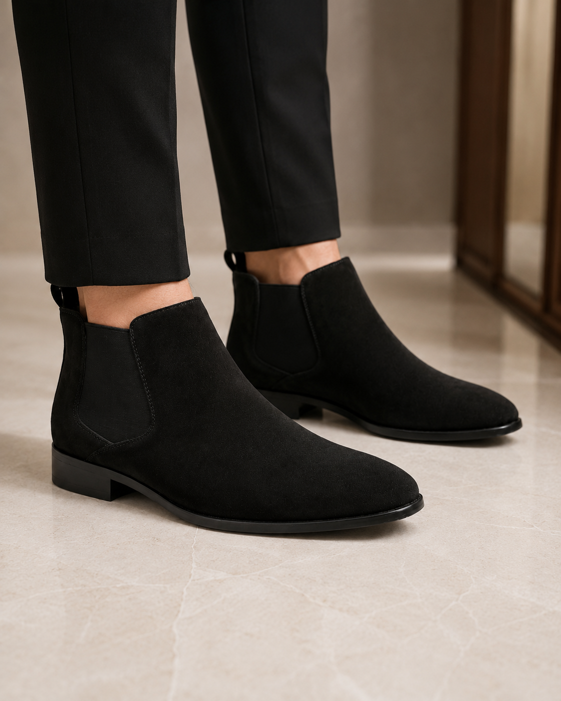 Men’s Suede Chelsea Boots – Classic Slip-On Style