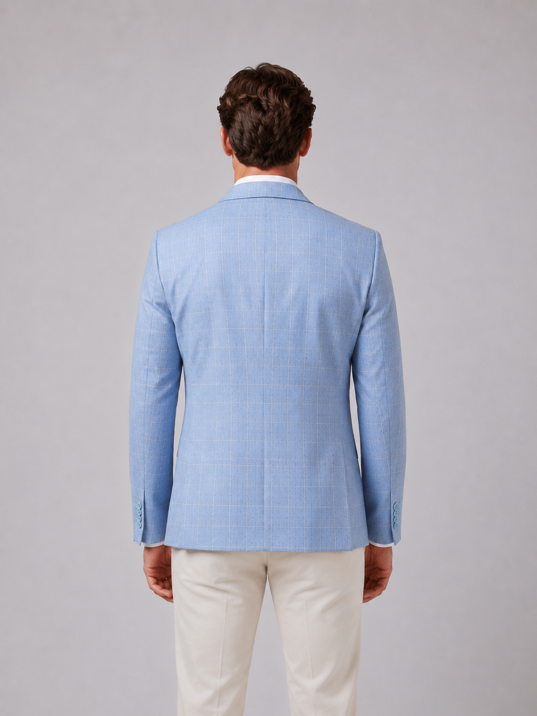 Men's Windowpane Check Tailored Blazer