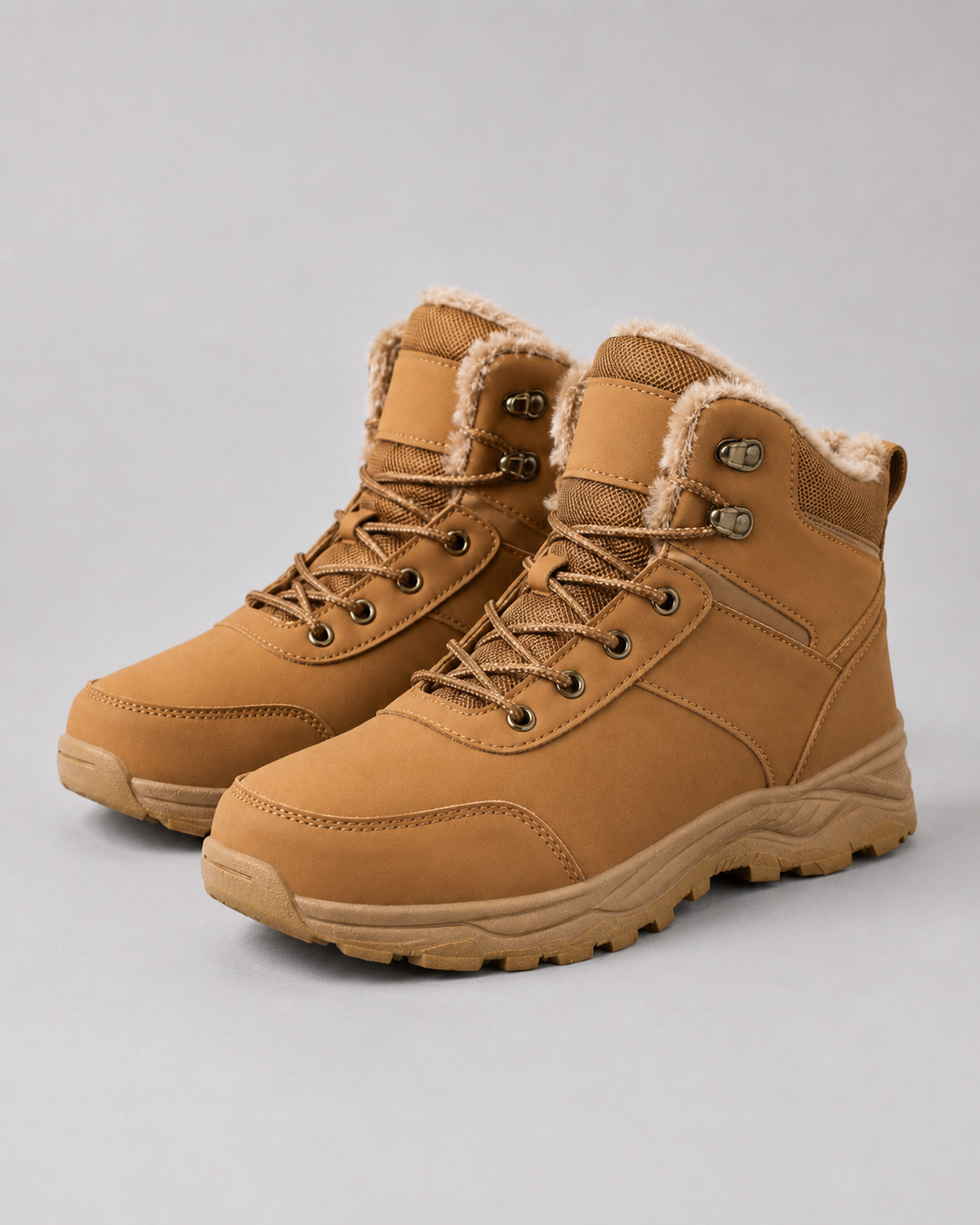 Men's Winter Boots - Plush-Lined Ankle Style