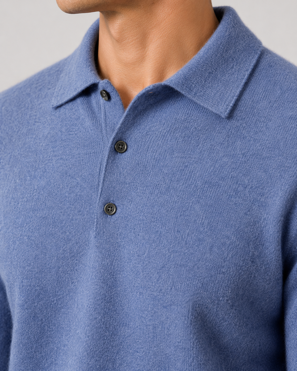 Men's Wool Knit Polo Sweater