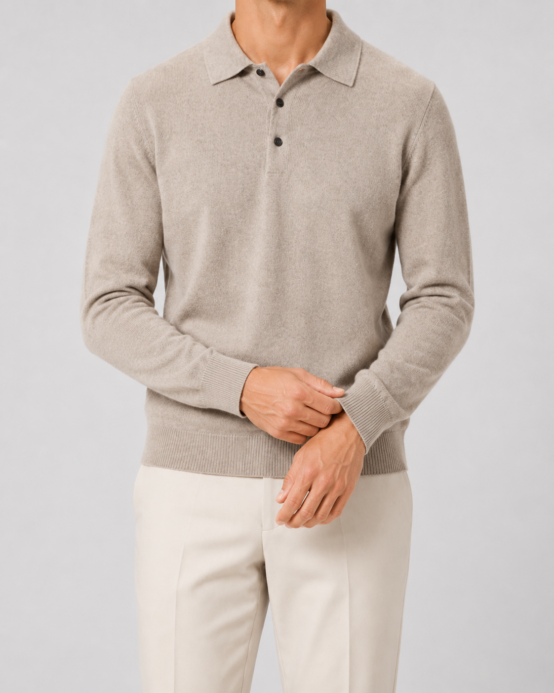 Men's Wool Knit Polo Sweater