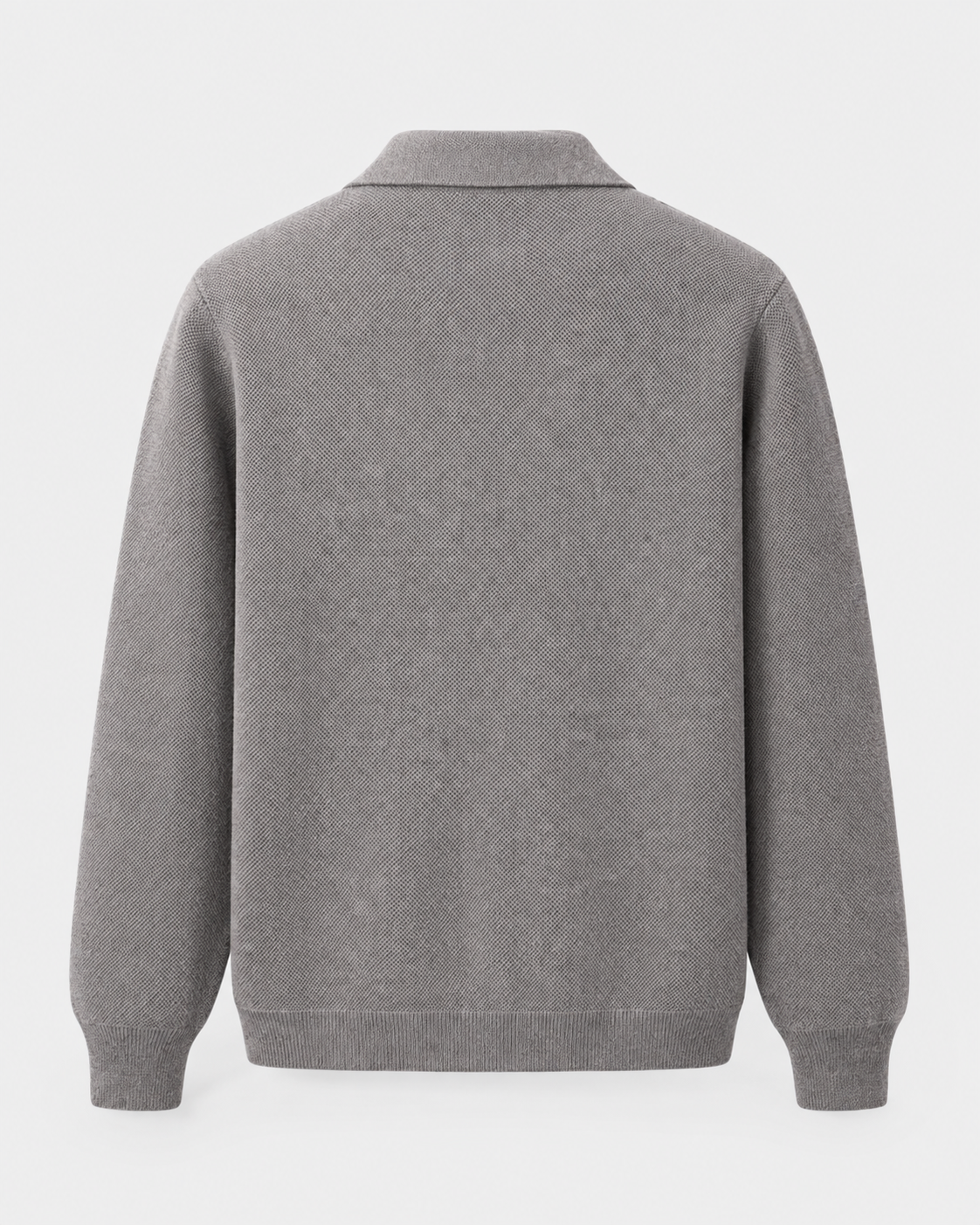 Men's Wool Overshirt - Textured Knit Button-Front