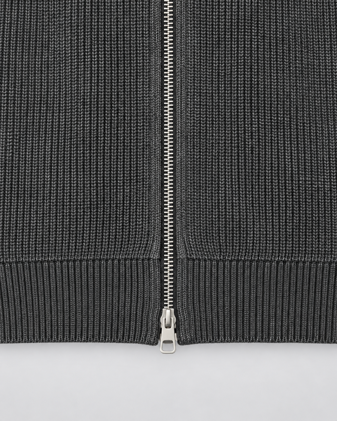 Men's Zip Sweater - Ribbed Knit Stand Collar