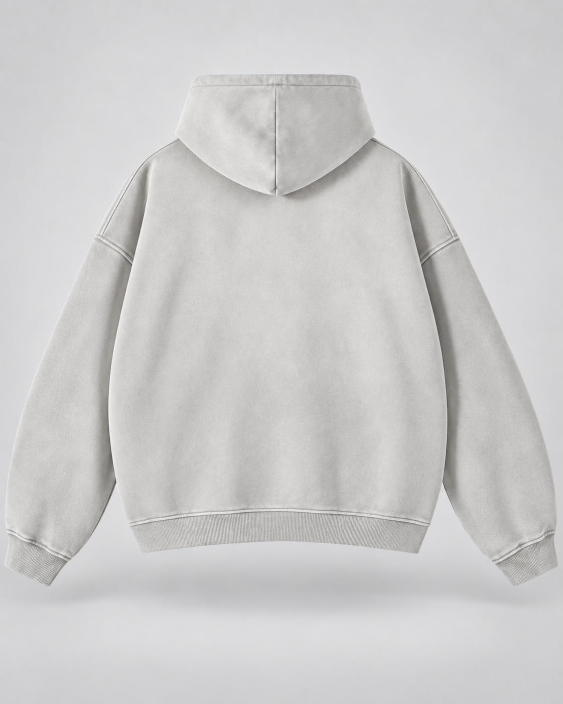 Men's Zip-Up Hoodie - Washed Fleece Oversized Fit