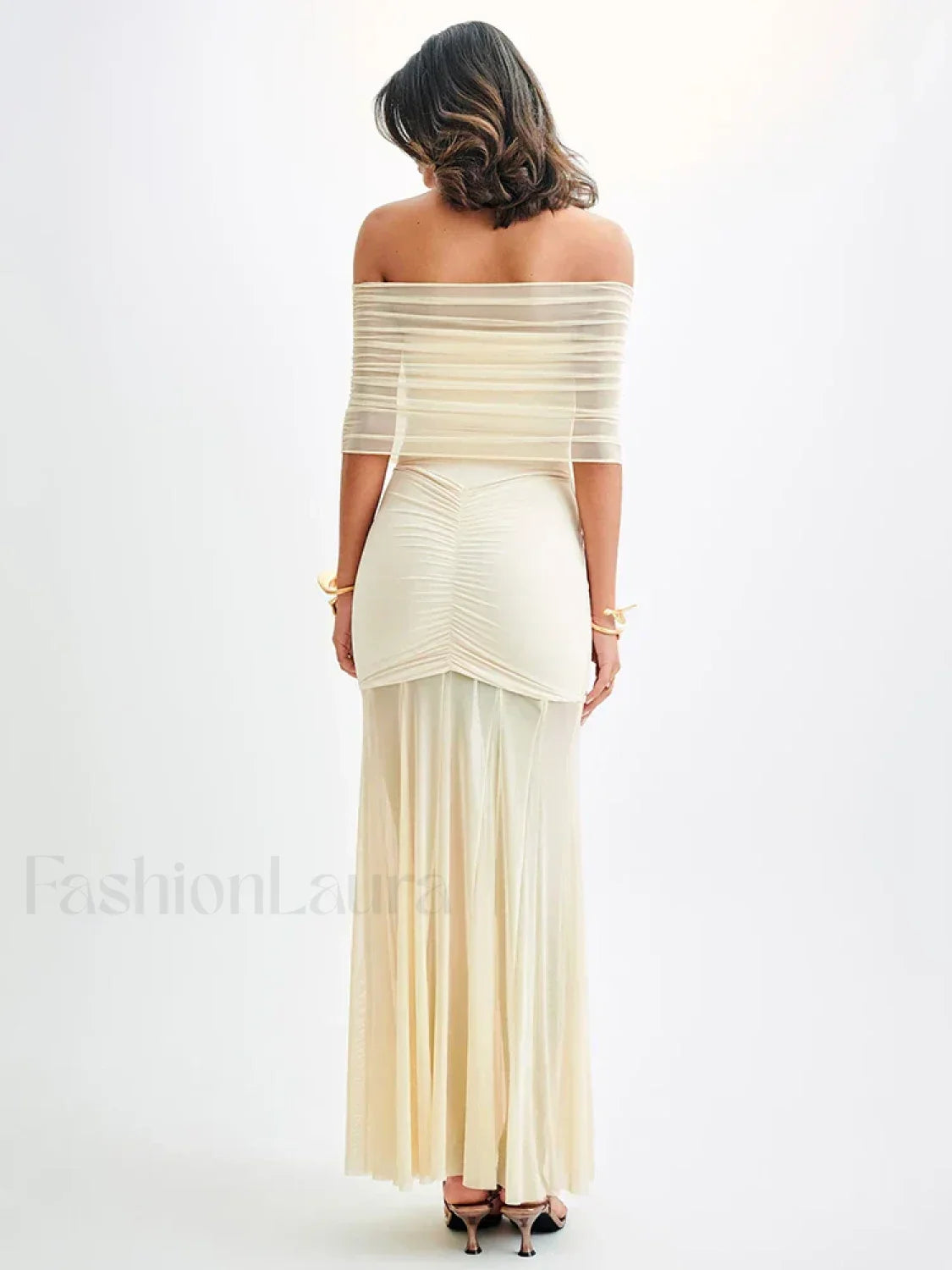 Mesh Double Layer Maxi Dress