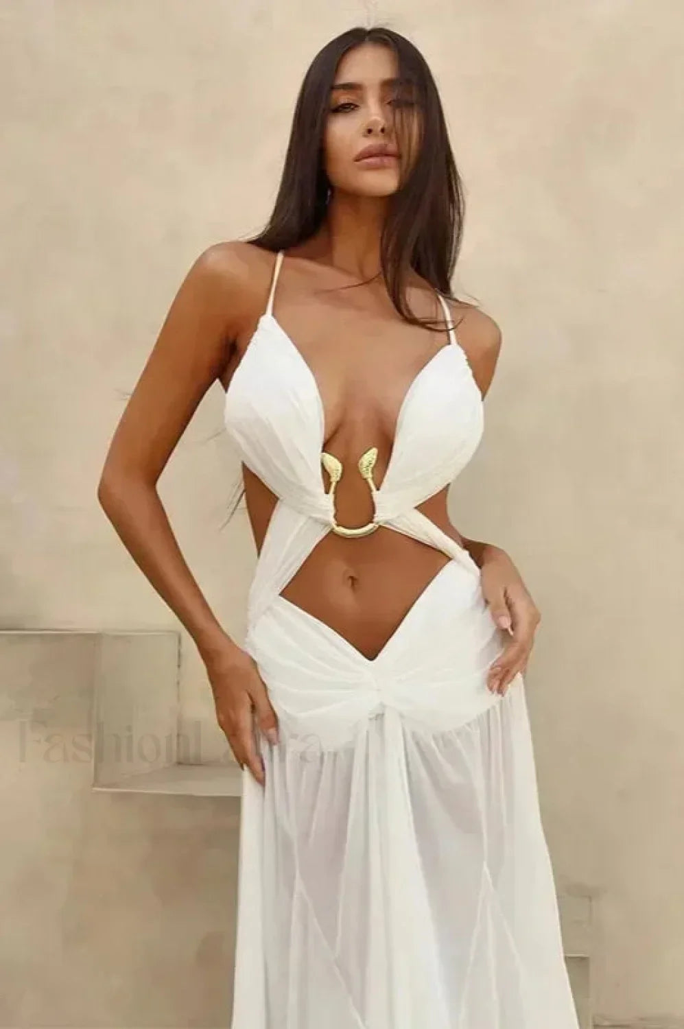 Mesh Hollow Out Boho Dress