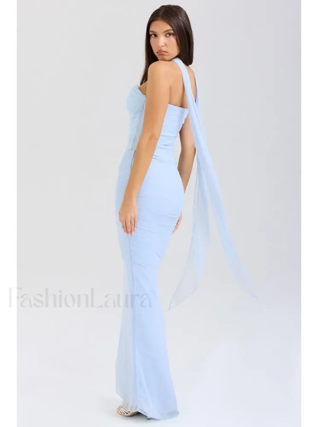 Mesh Patchwork Two Piece Maxi Dress