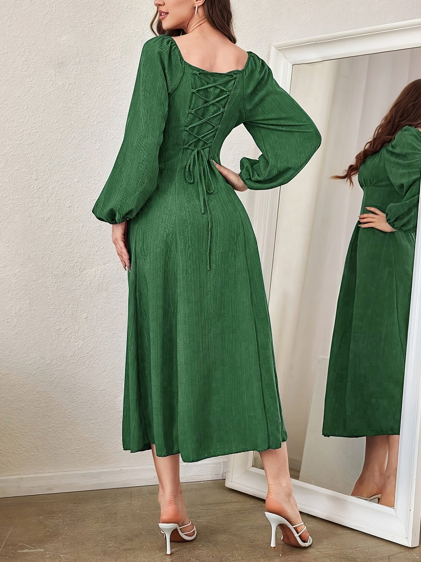 Leila Refined Midi Dress with Cross Straps for Women Streetwear Style