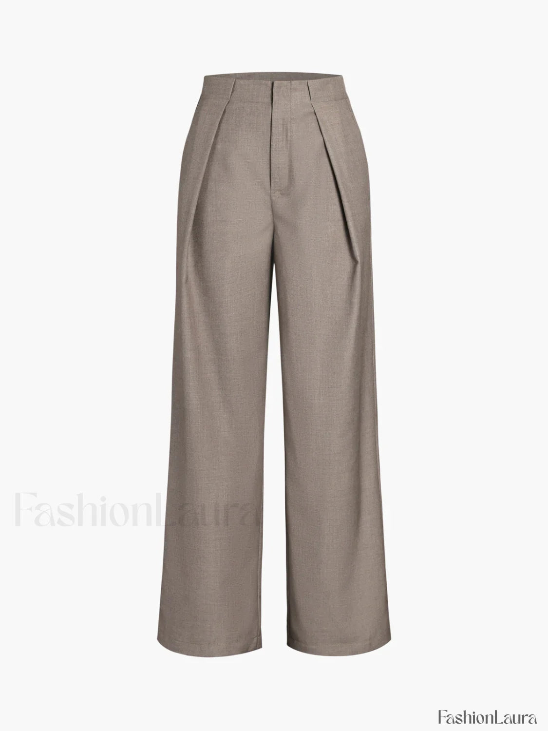 Middle Waist Solid Trendy Pocket Straight Leg Pants
