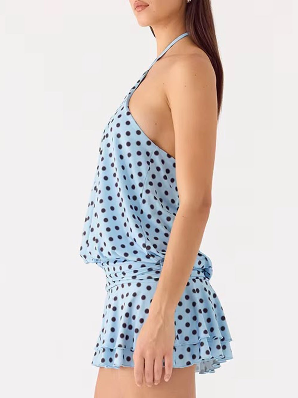 Mila Halter Polka Dot Shorts Set