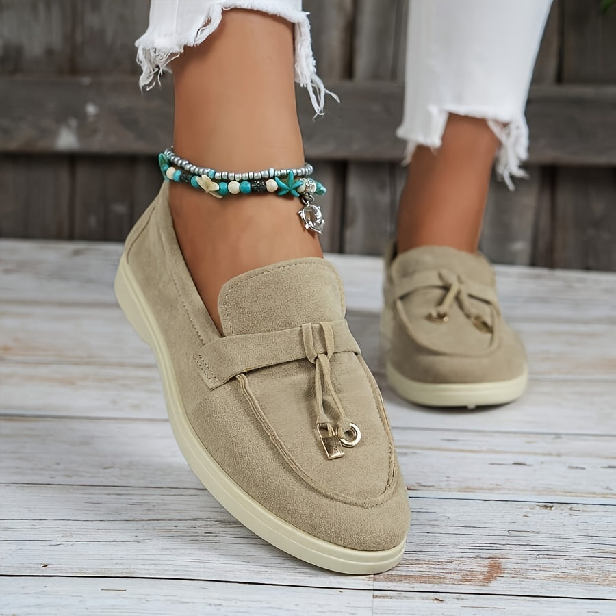 Suede Look Slip On Platform Loafer Sneakers