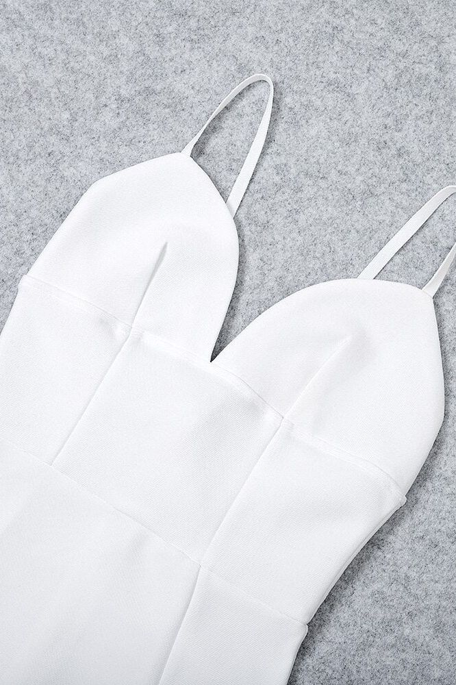 Milan Bandage Midi Dress - White Pearl