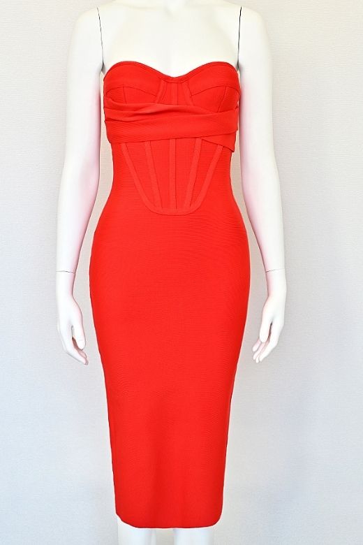 Miles Bodycon Midi Dress - Lipstick Red