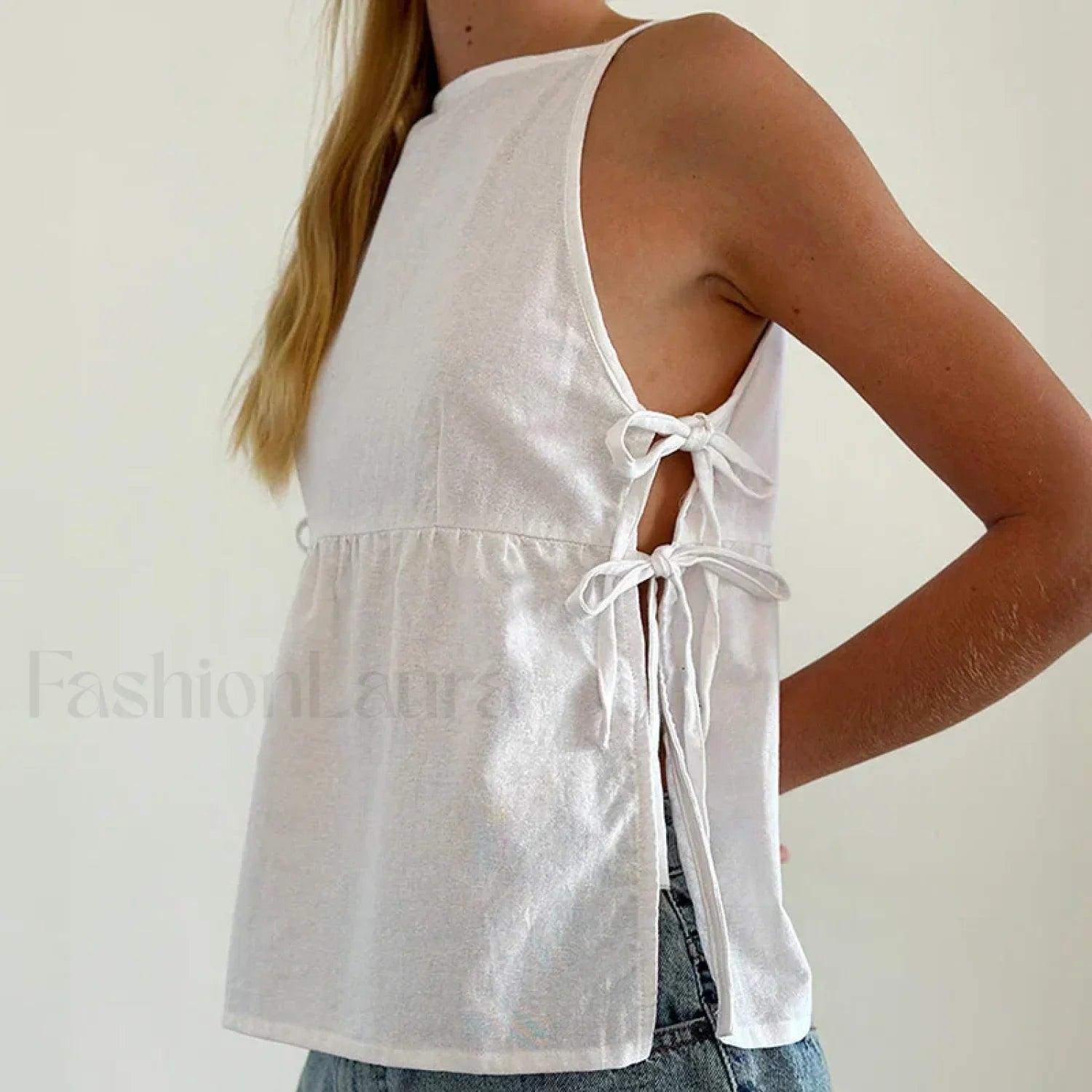Milkmaid Side-Tie Crop Top