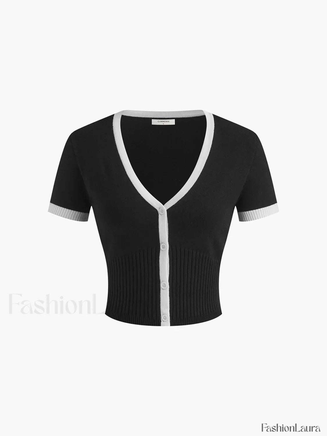 Minimalism Contrast Trim Sweater Skirt Set