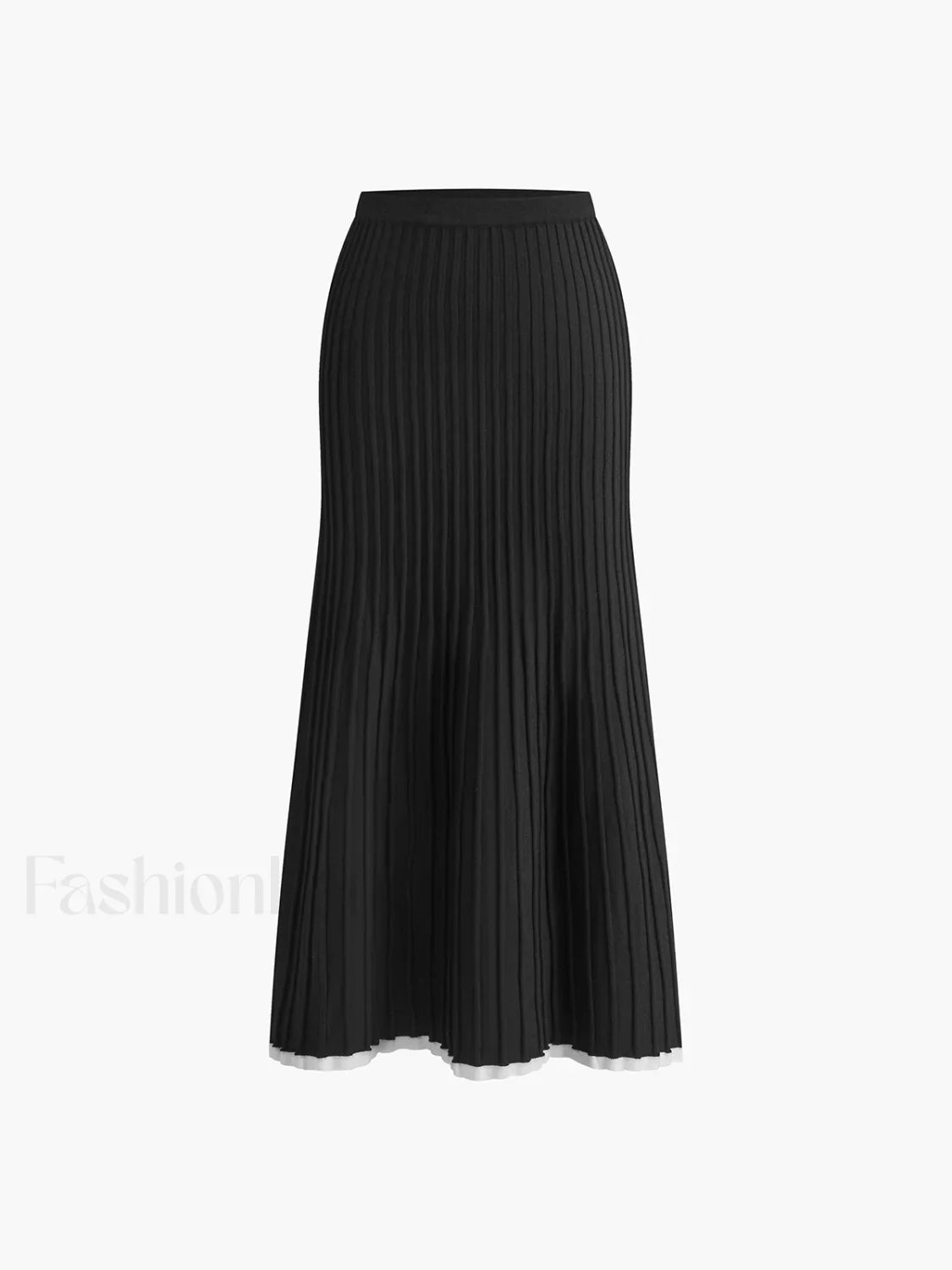 Minimalism Contrast Trim Sweater Skirt Set