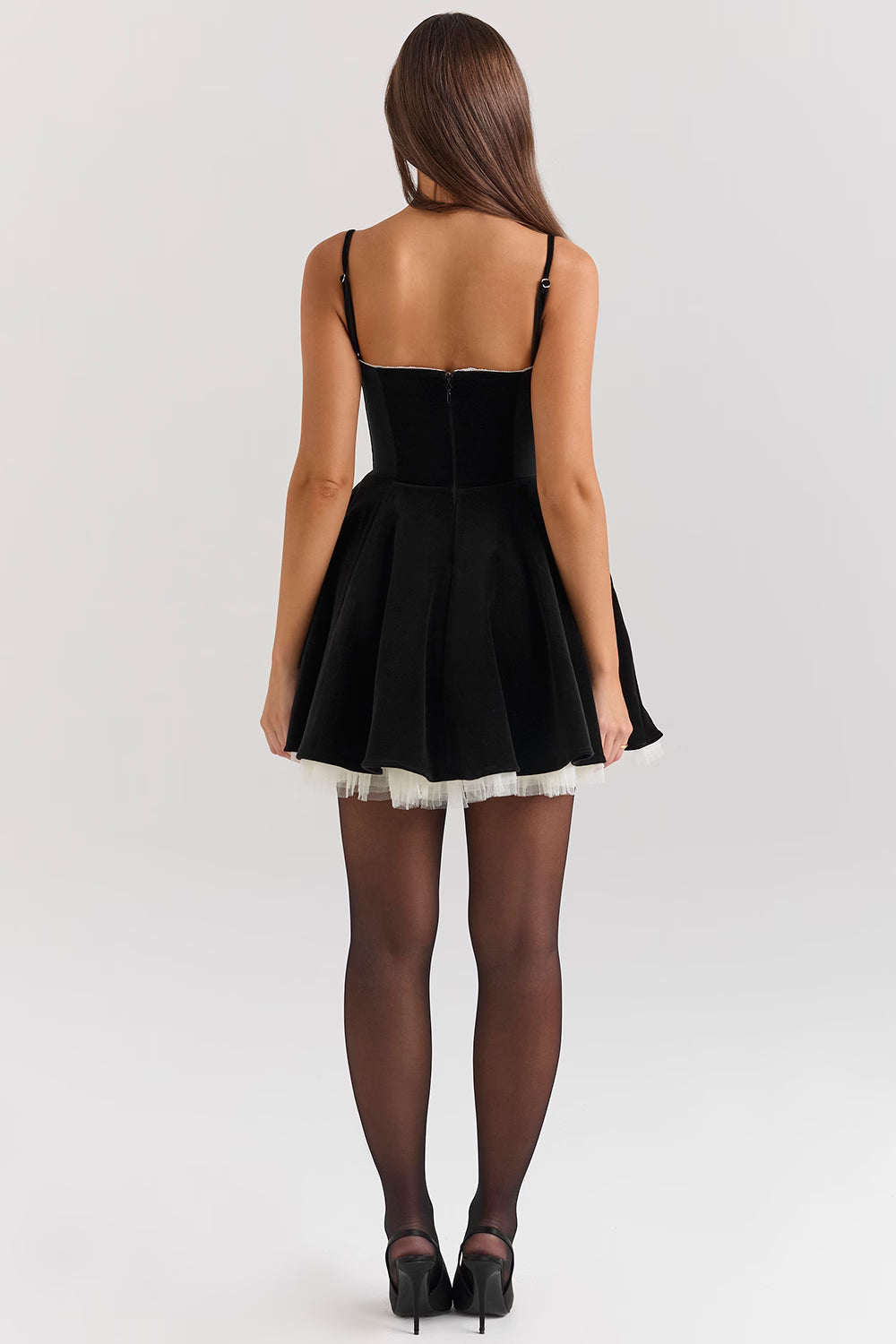 Velvet Tulle Mini Dress - View 3