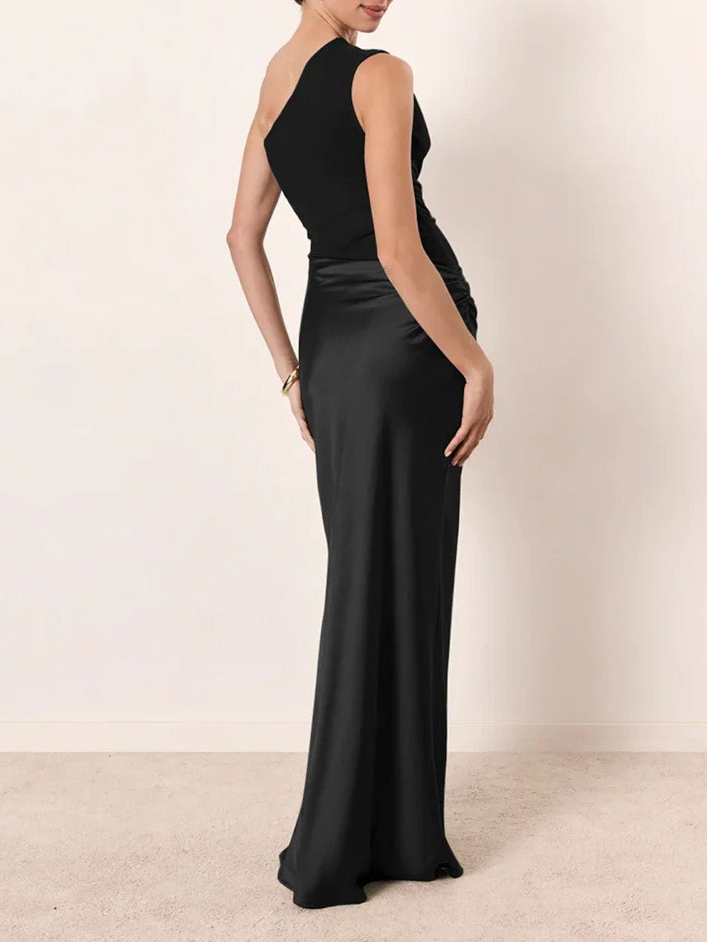 Mirabelle Satin One-Shoulder Gown