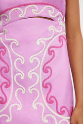 High Neck Sleeveless Cut Out Embroidered Mini Dress Summer 4