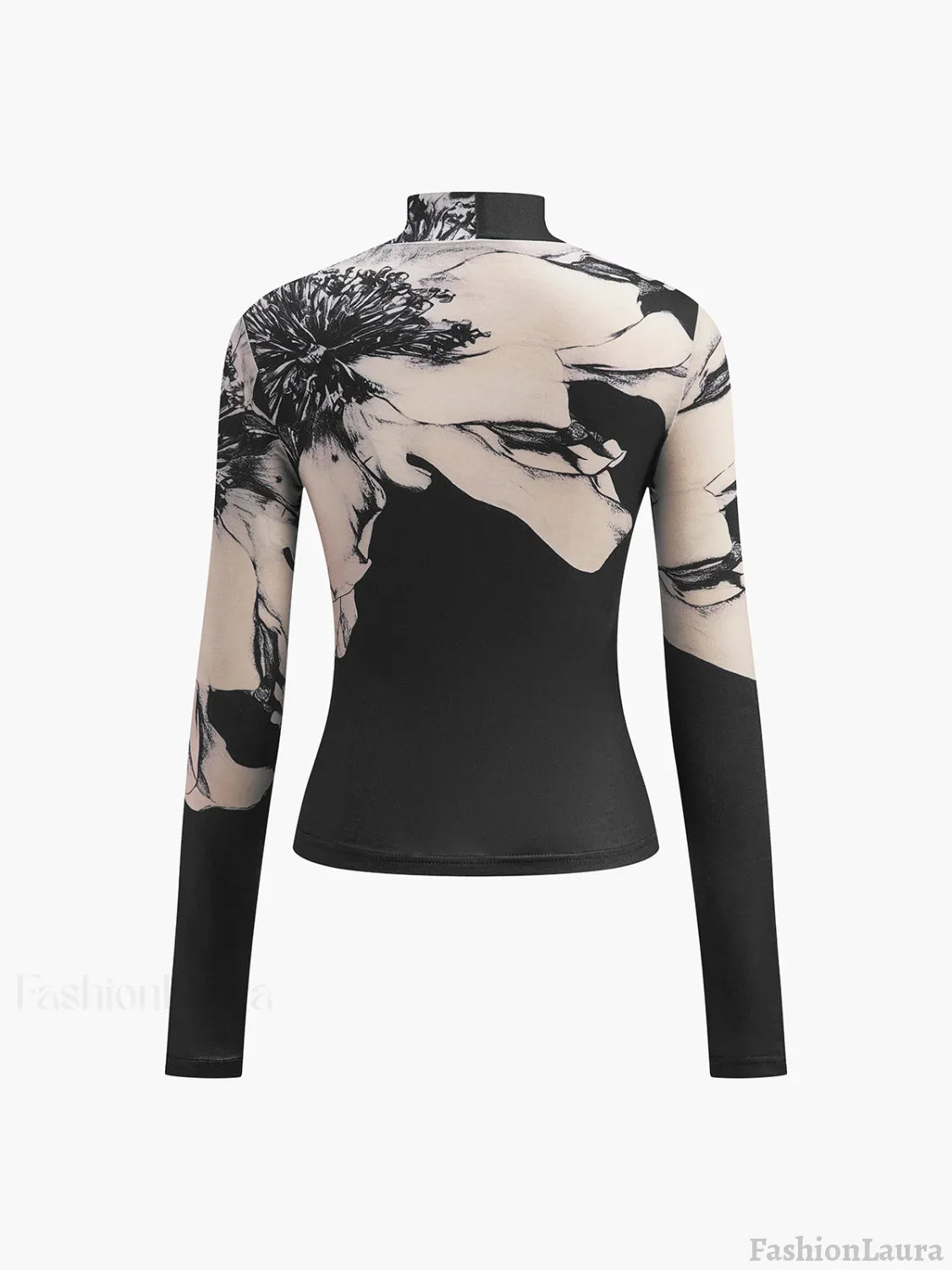 Mock-Neck Tye Dye Printed Shirt