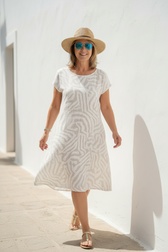 Animal Print Short Sleeve Pocket A-Line Midi Dress 15
