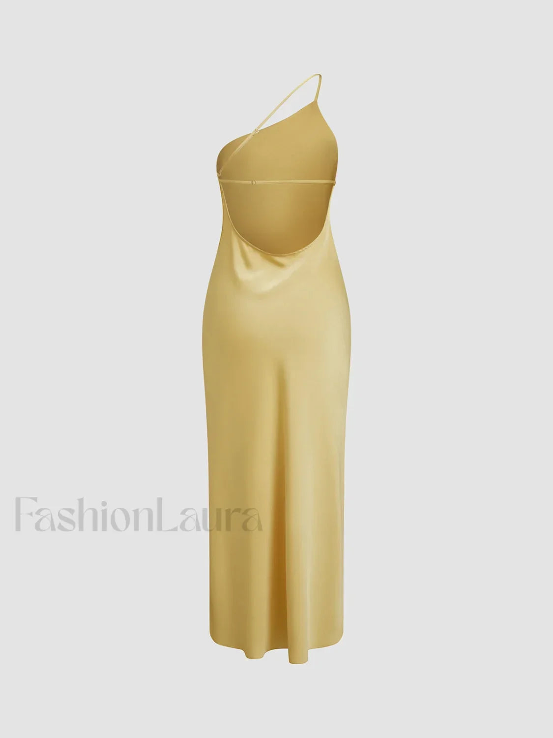 Moonlight Open Back Satin Slit Long Dress