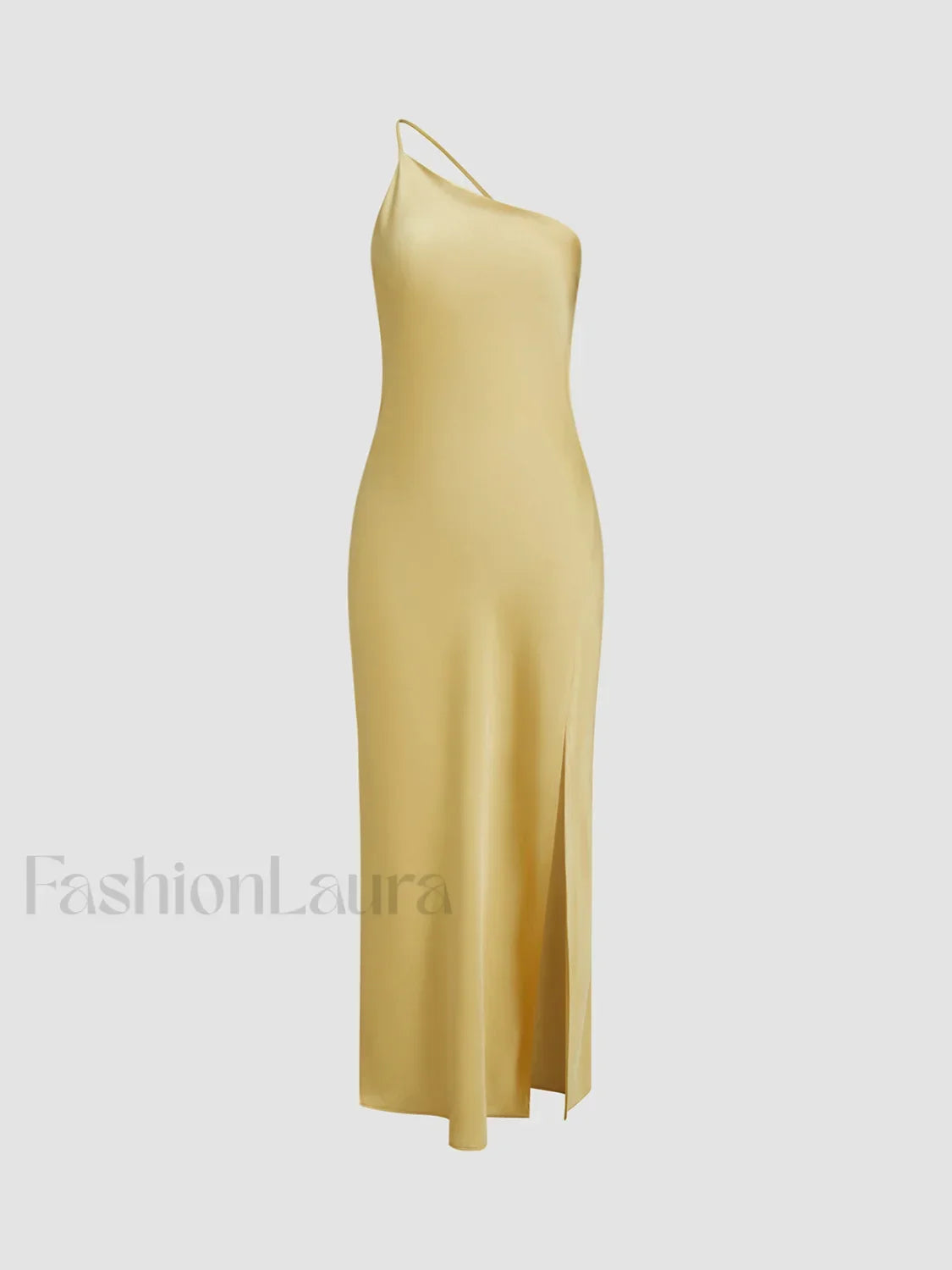 Moonlight Open Back Satin Slit Long Dress