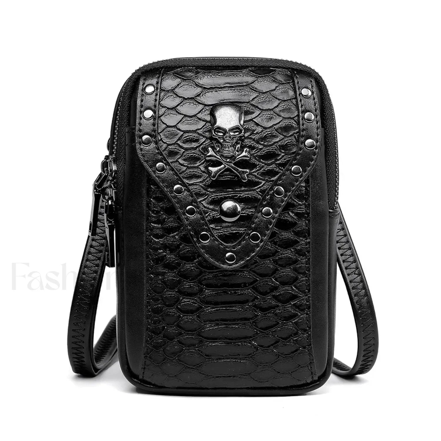 Motorcycle Skull Snake Pattern Ladies Punk Outdoor Travel Lipstick Mobile Phone Bag
