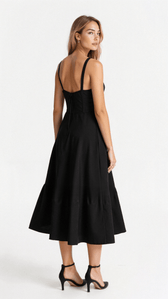Floral Sweetheart Corset High Split Midi Dress 4
