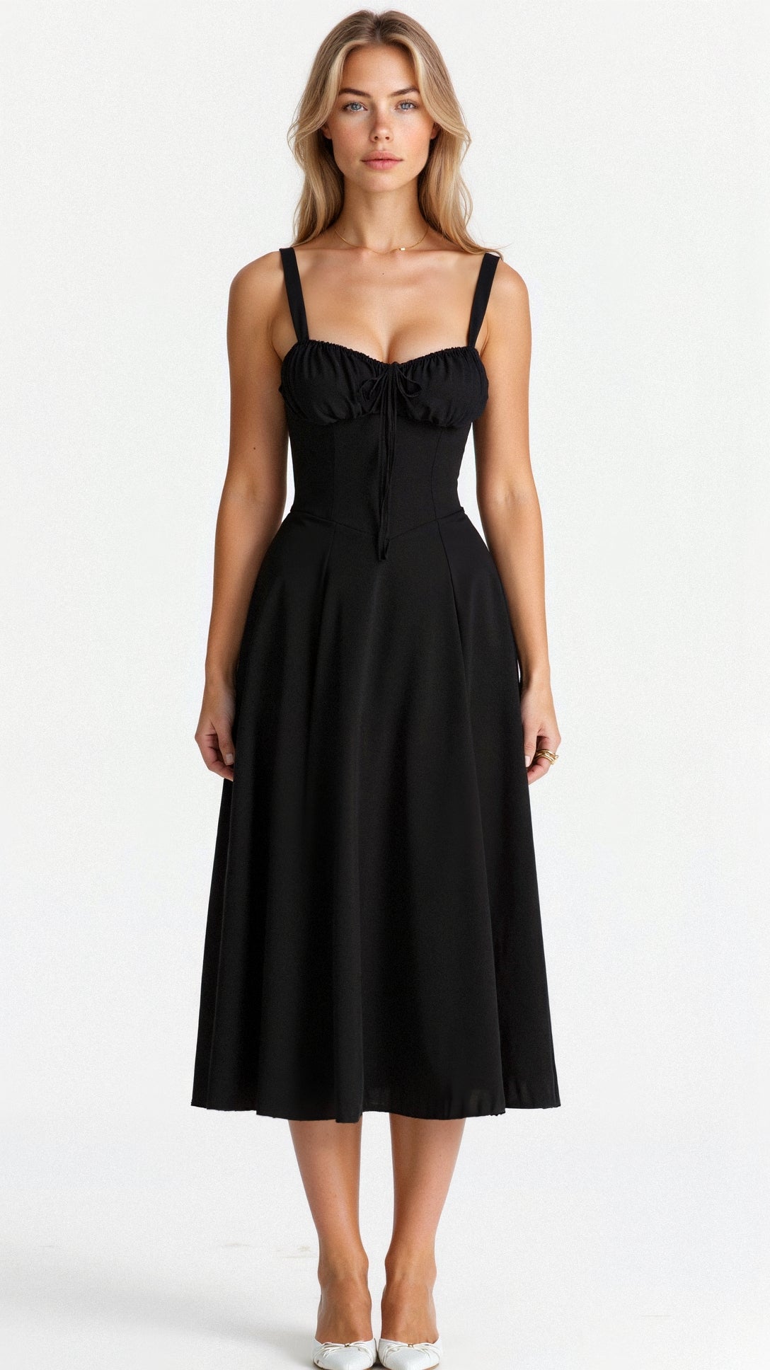 Floral Sweetheart Corset High Split Midi Dress 3