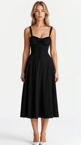 Floral Sweetheart Corset High Split Midi Dress 3