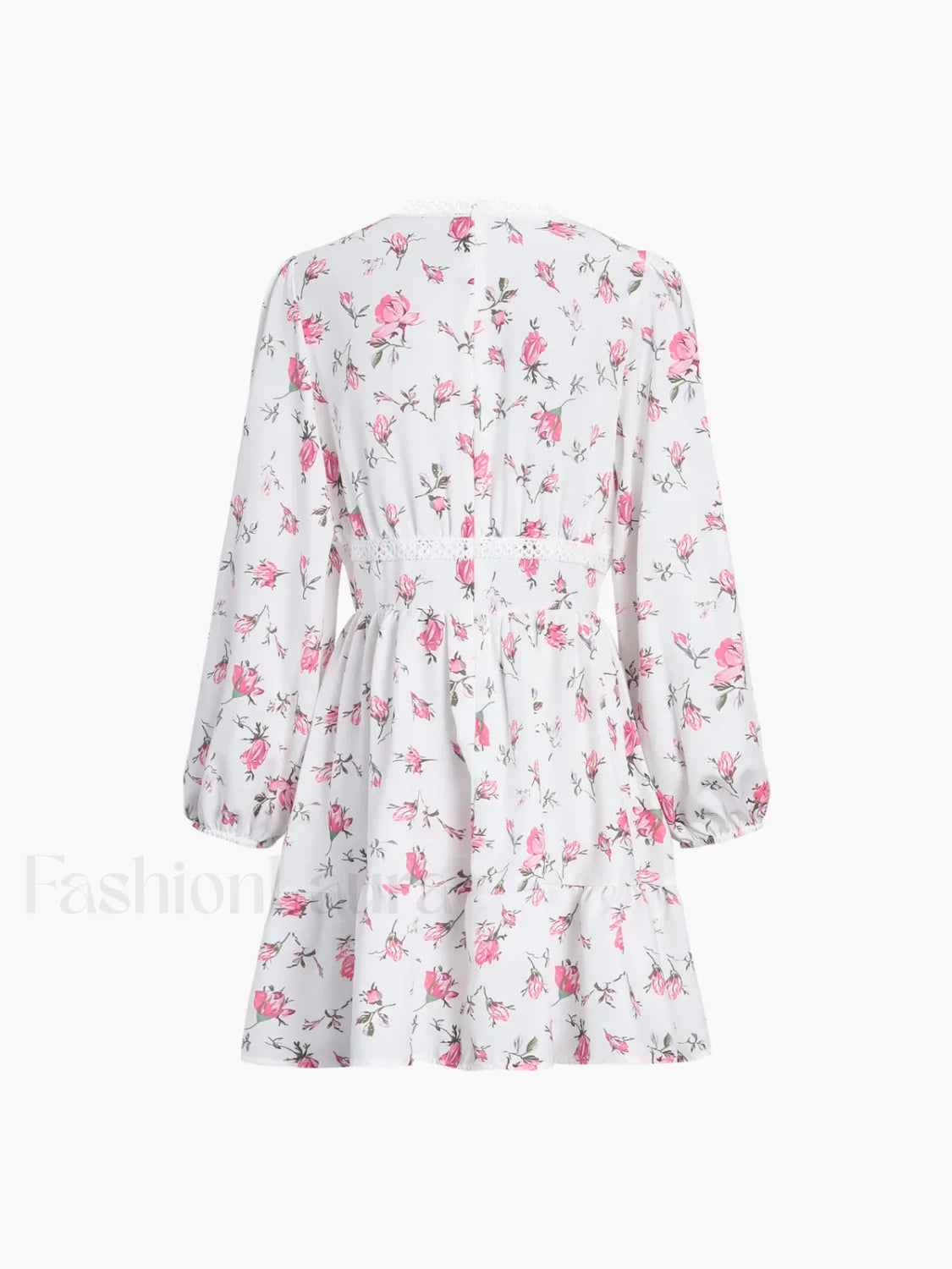 Multi Floral Lace Trendy Trim Short Dress