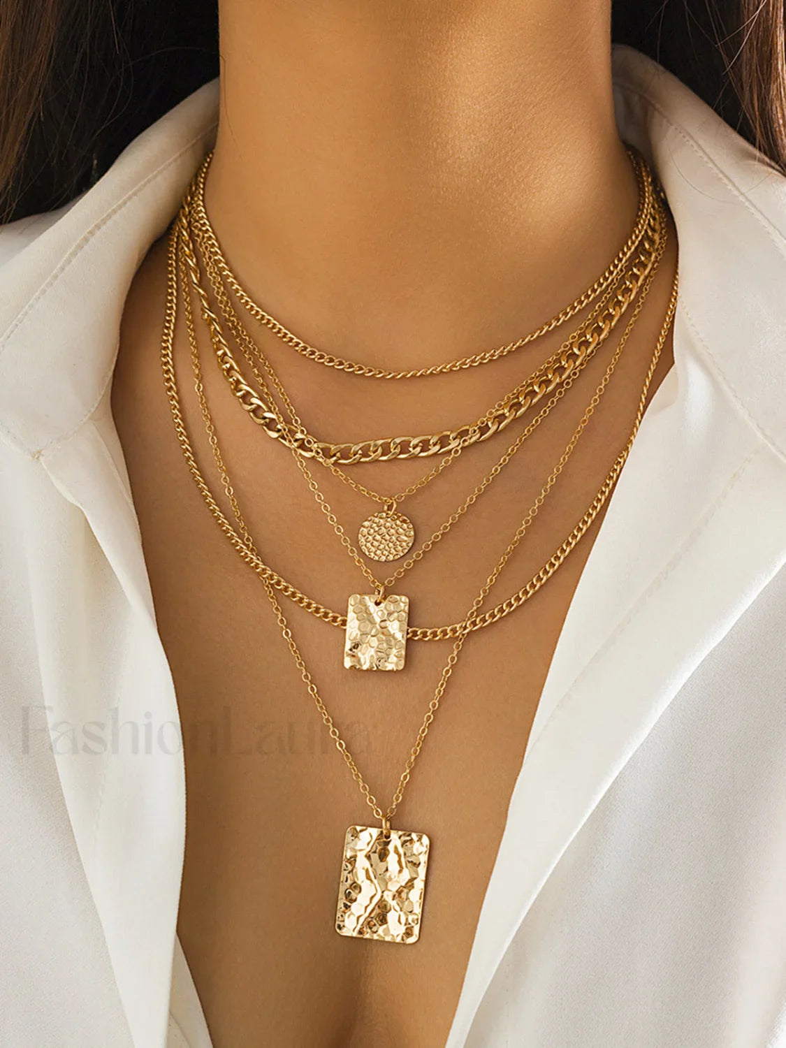 Multi Strand Gold Layered Necklace Gold / One Size Necklaces