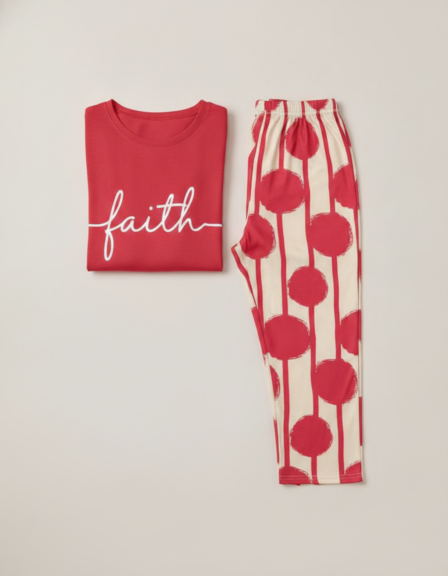 Multicolor Batwing Sleeve Lounge Set With Striped Pants