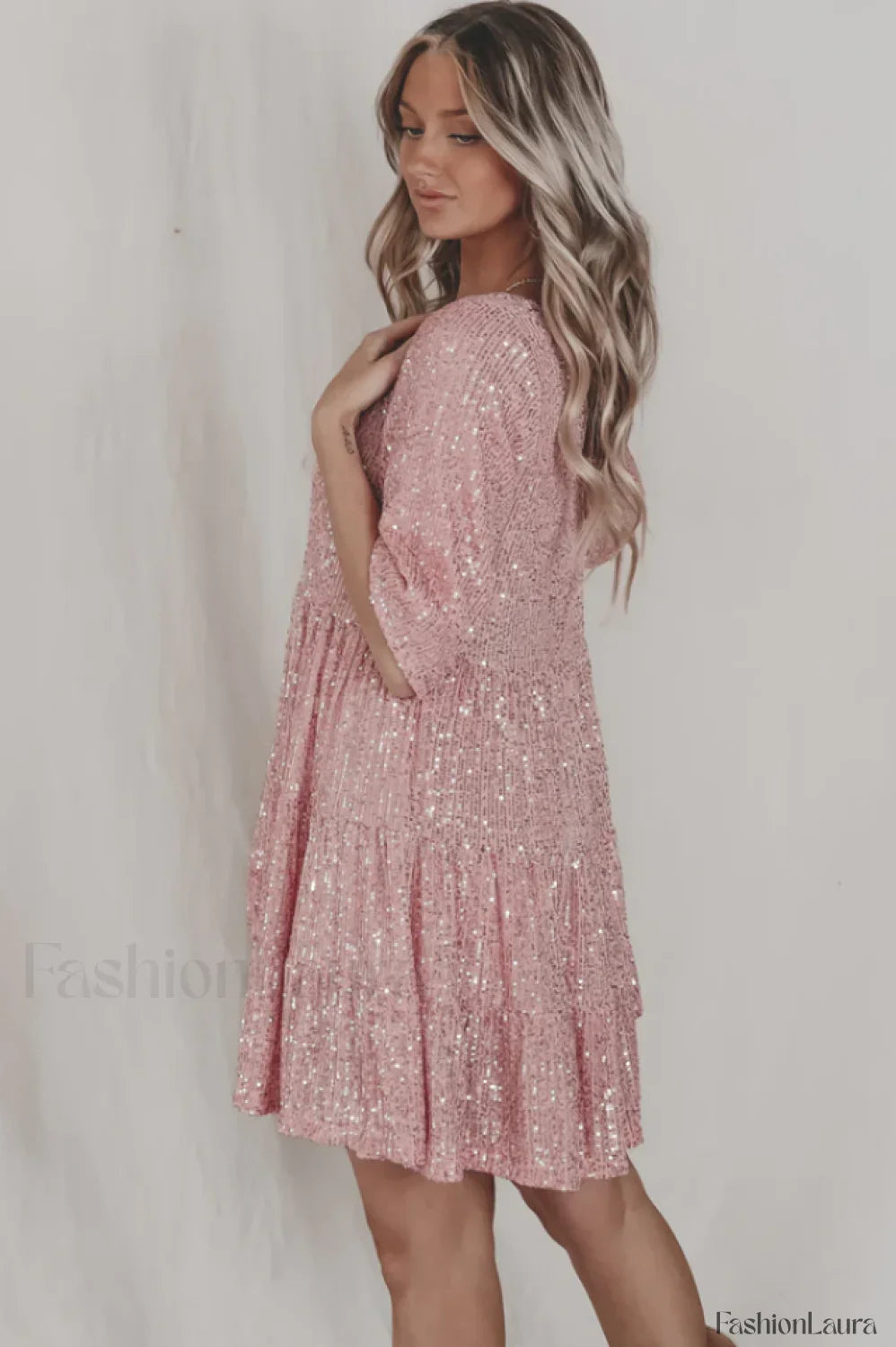 My Queen Sequin Charming Baby Doll Dress