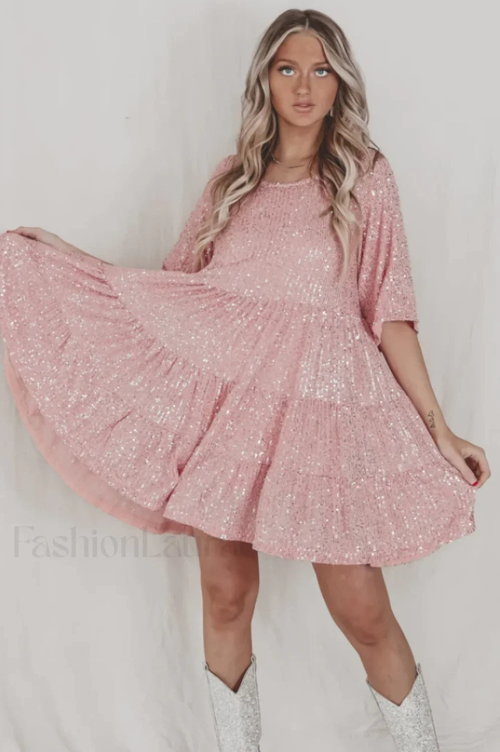 My Queen Sequin Charming Baby Doll Dress
