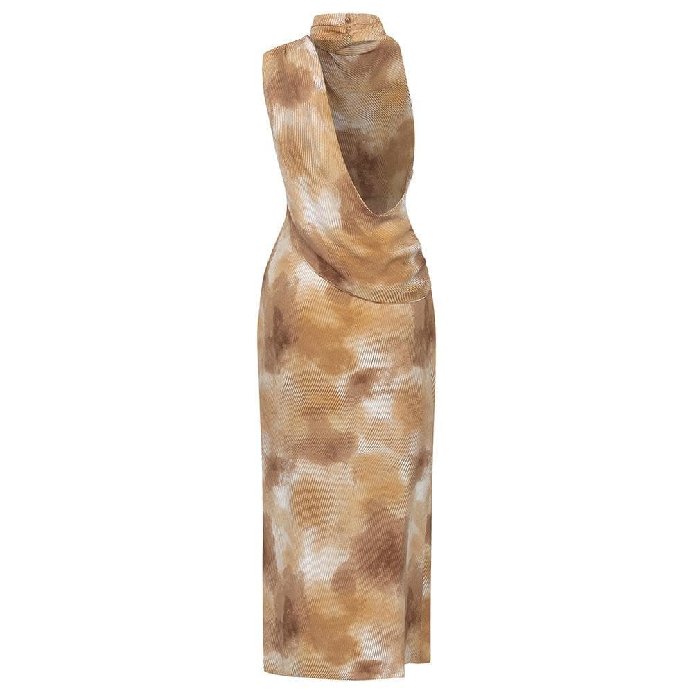 Myra Tie-dye Turtle Neck Sleeveless Dress