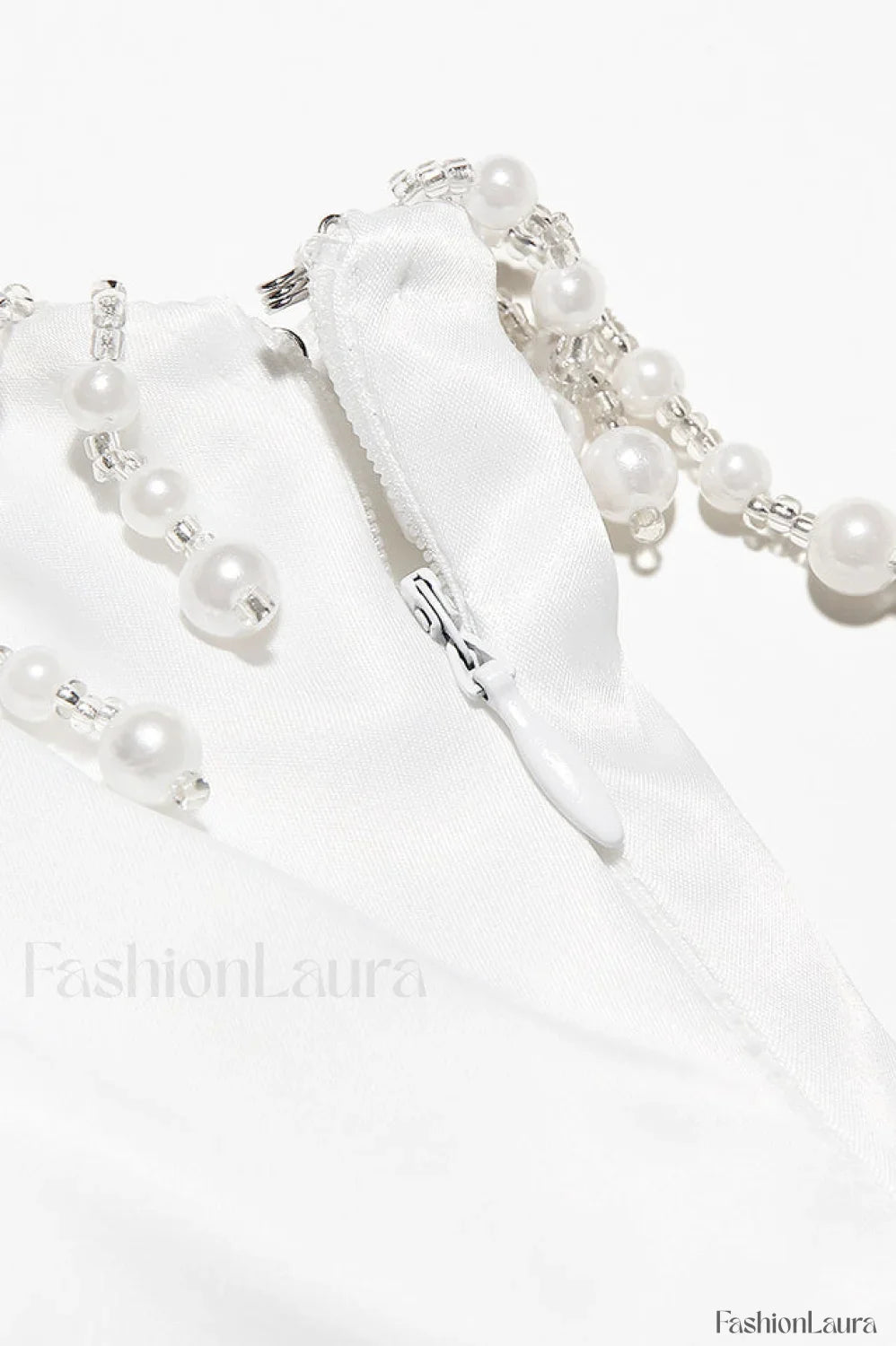 Nalita Vintage Cream Charming Beaded Strapless Dress