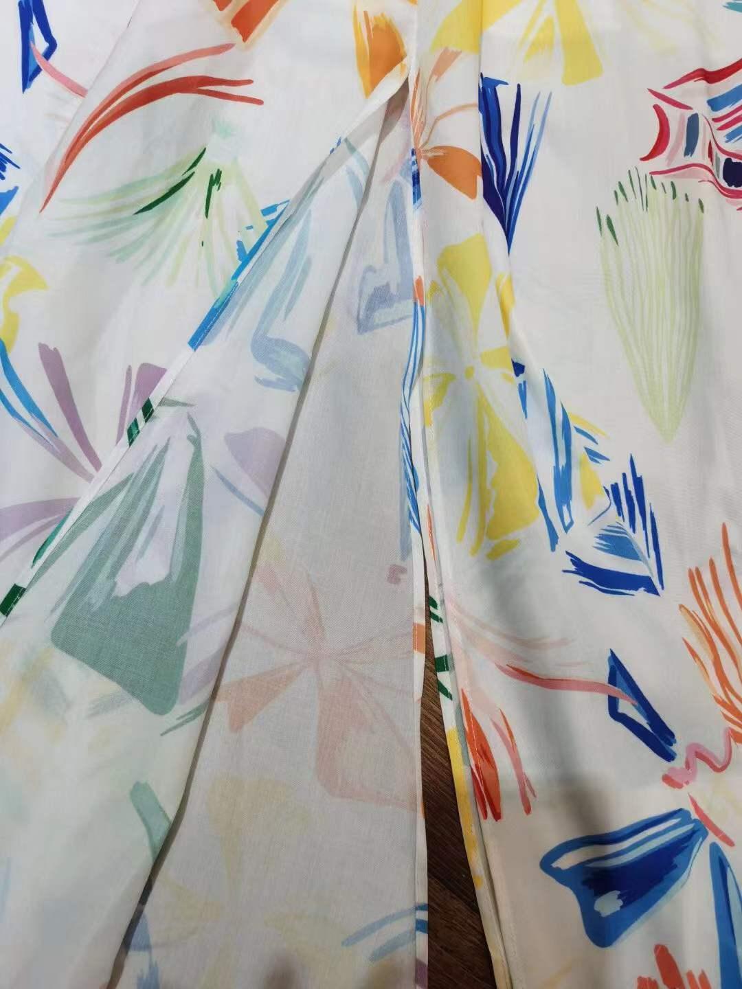 Nancy Printed Slit Hem Dress