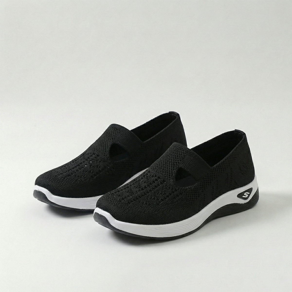 Mesh Knit Slip On Platform Sneakers