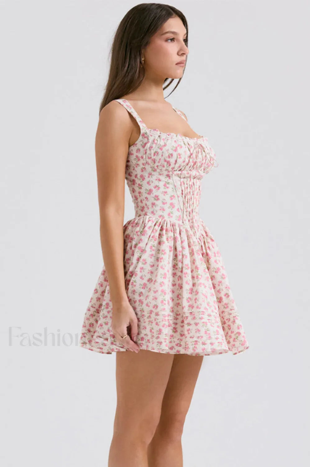 Natassia White Stylish Cotton Mini Dress