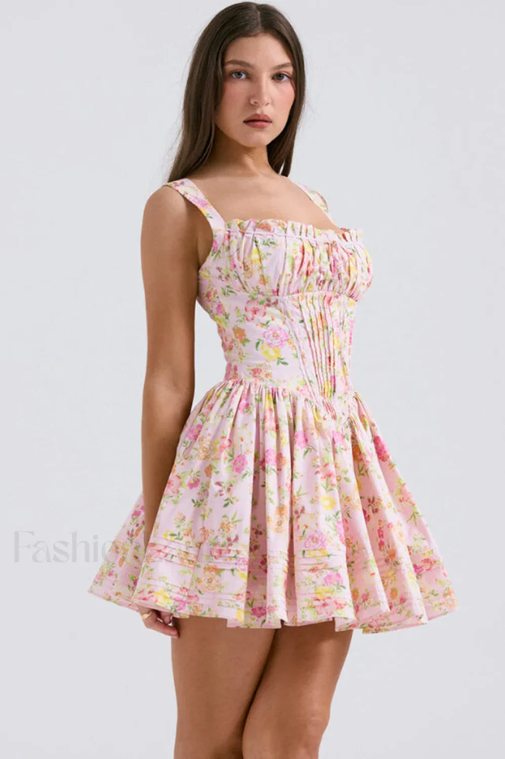 Natassia White Stylish Cotton Mini Dress