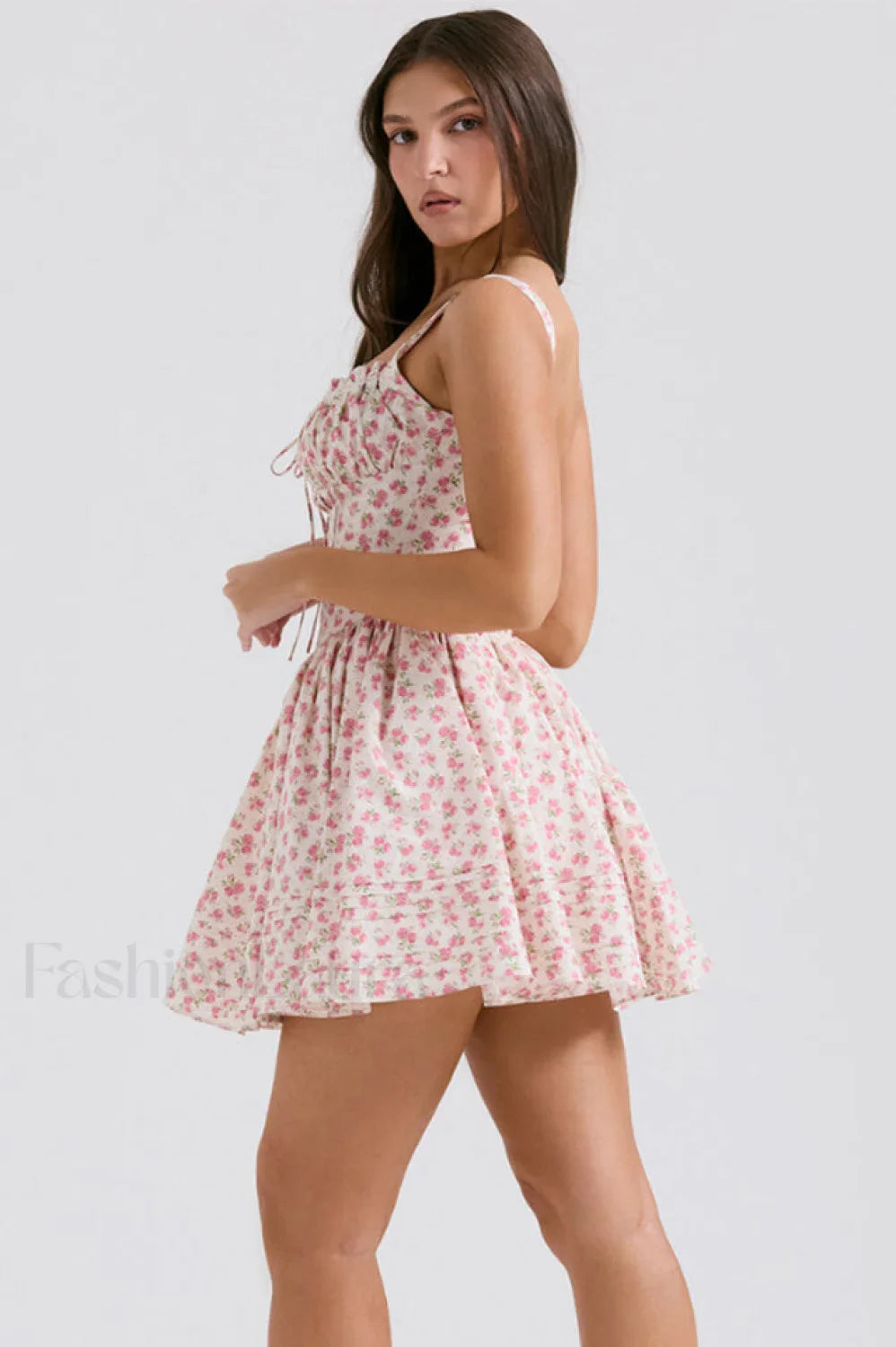 Natassia White Stylish Cotton Mini Dress