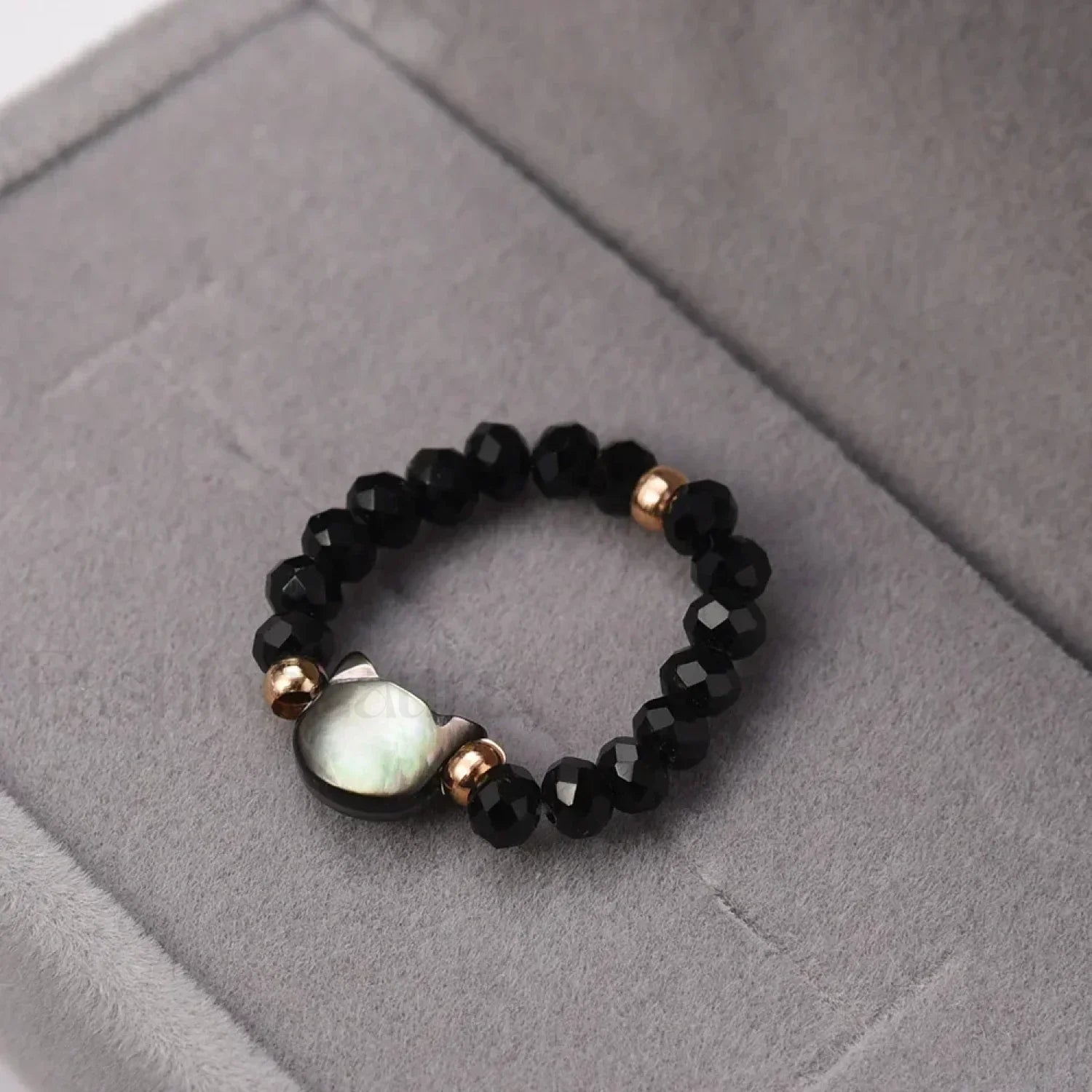 Natural Minimalist Fidget Handmade Black White Party Accessories Jewelry Ring black