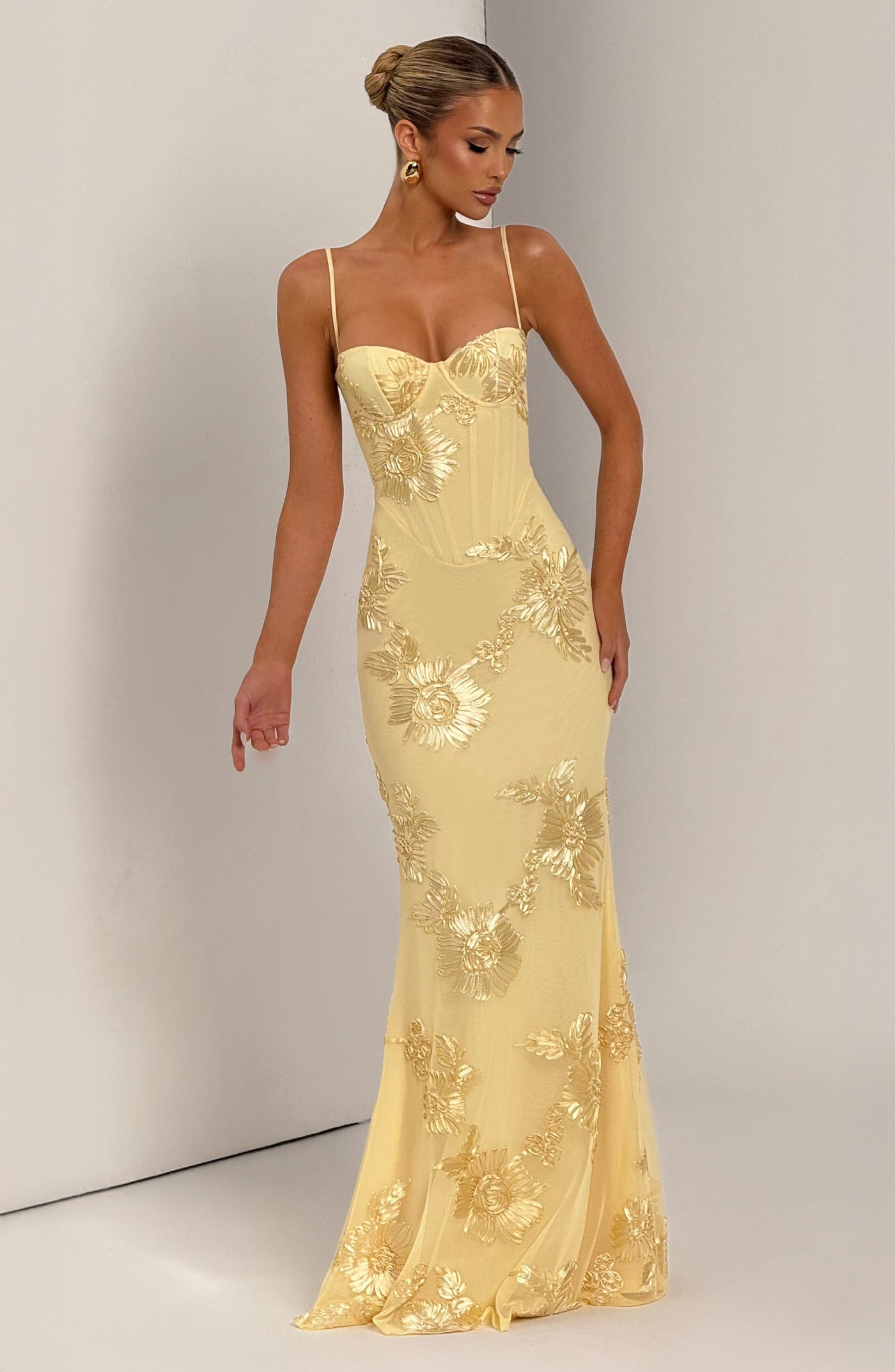 Floral Sweetheart Corset Mermaid Maxi Dress 9