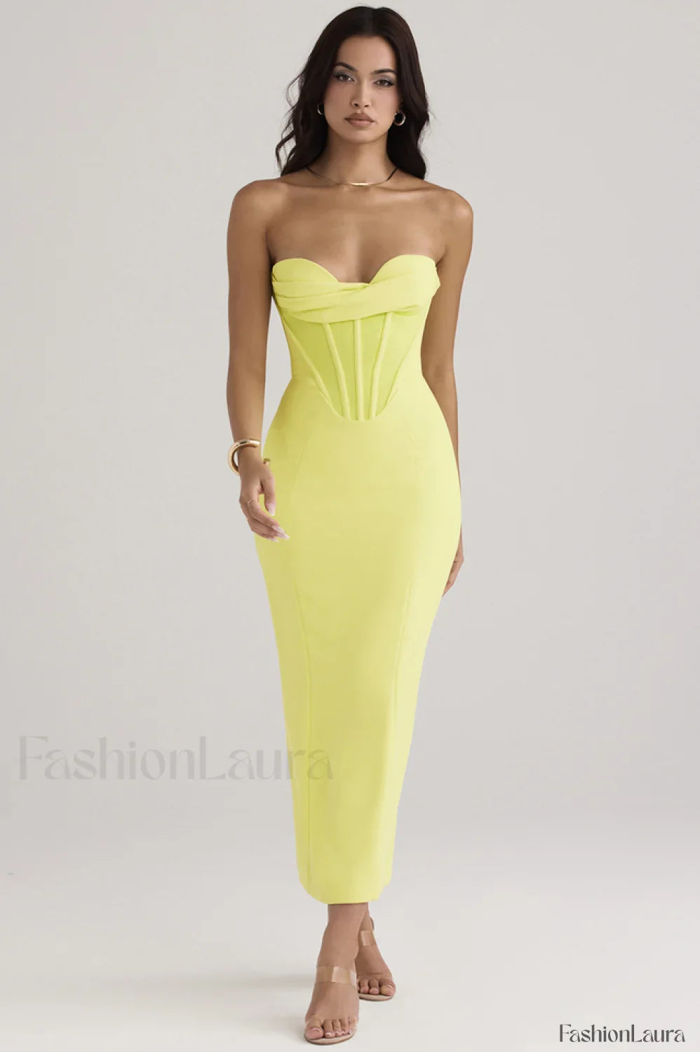 Neon Straptop Stylish Tunic Midi Dress